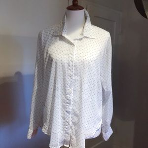 White with black polka dots shirt